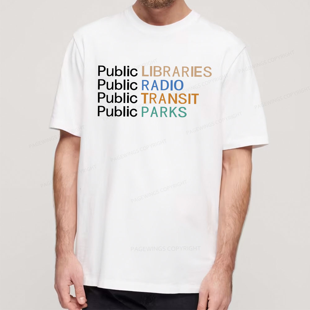 Pagewings Public Libraries Radio Transit Parks Unisex Classic T-shirt