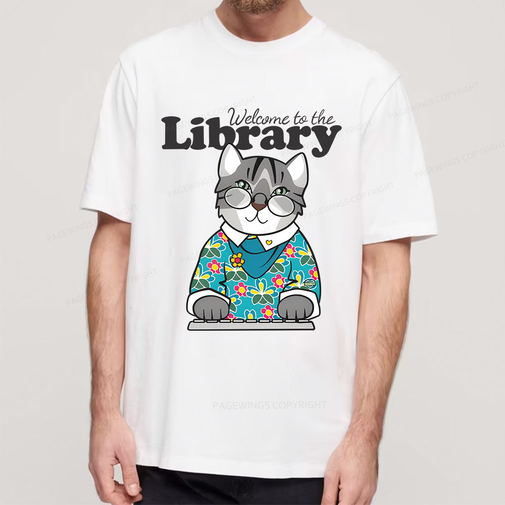 Pagewings Welcome to the Library Cat Unisex Classic T-shirt