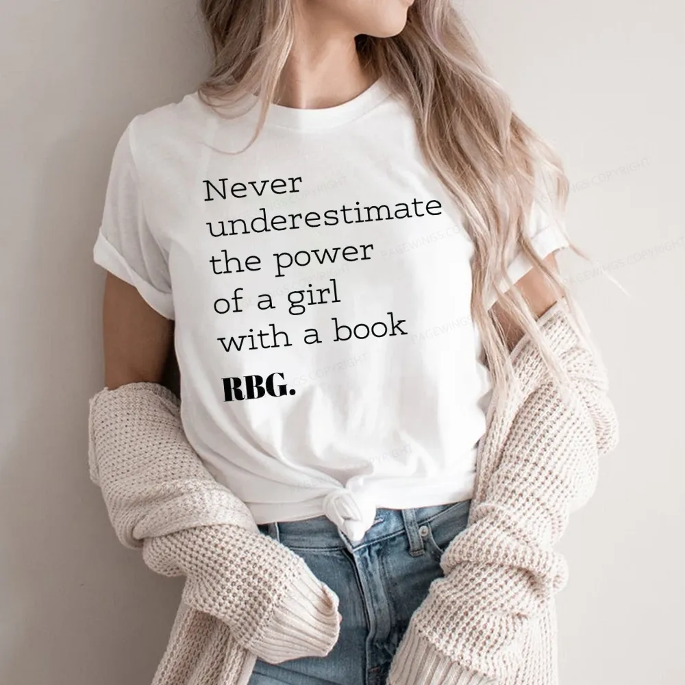 Pagewings Never Underestimate The Power Of a Girl With a Book Unisex Classic T-shirt