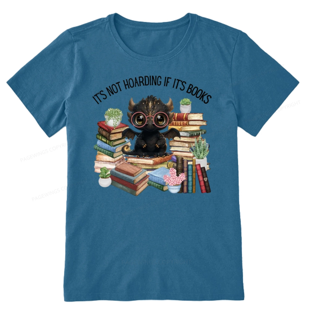 Pagewings Not Hoarding Books Cute Dragon Reading Unisex Classic T-shirt