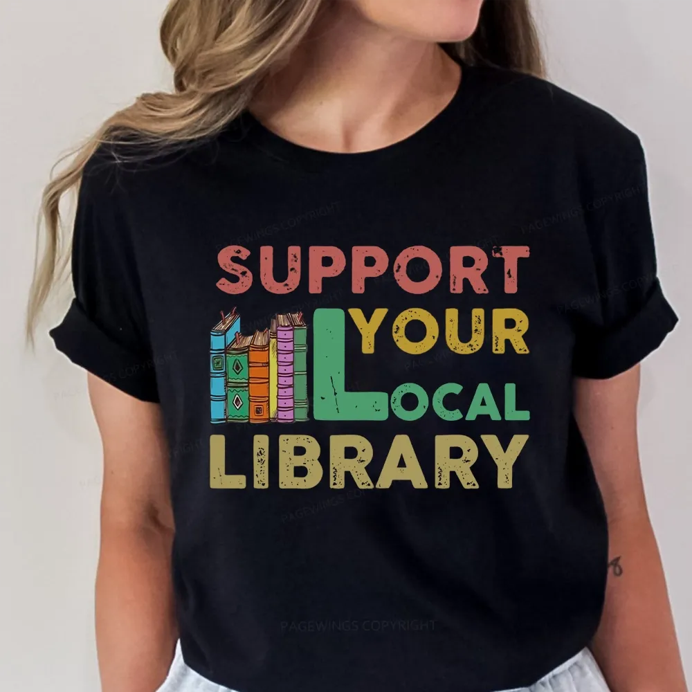 Pagewings Support Your Local Library Unisex Classic T-shirt