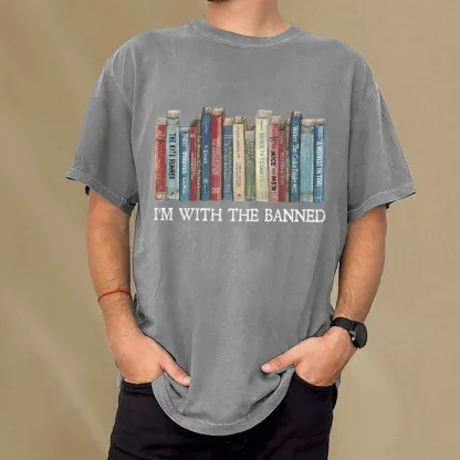 Pagewings I'm With The Banned Unisex Washed T-shirt
