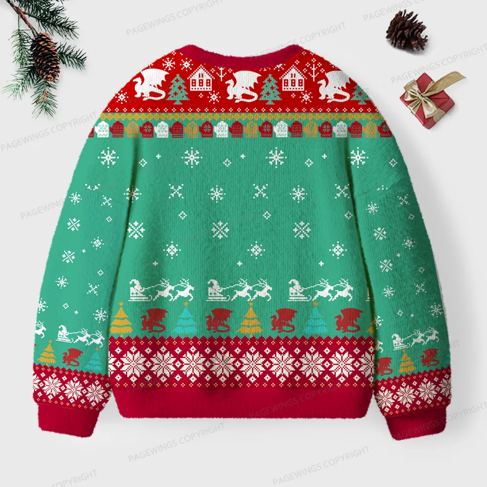 Pagewings Read Books Be Kind Stay Weird Unisex Ugly Knit Sweatshirt