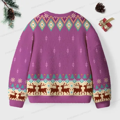 Pagewings Mouse With Books Unisex Ugly Knit Sweatshirt