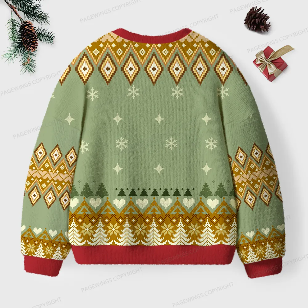 Pagewings Frogs Love Reading Unisex Ugly Knit Sweatshirt