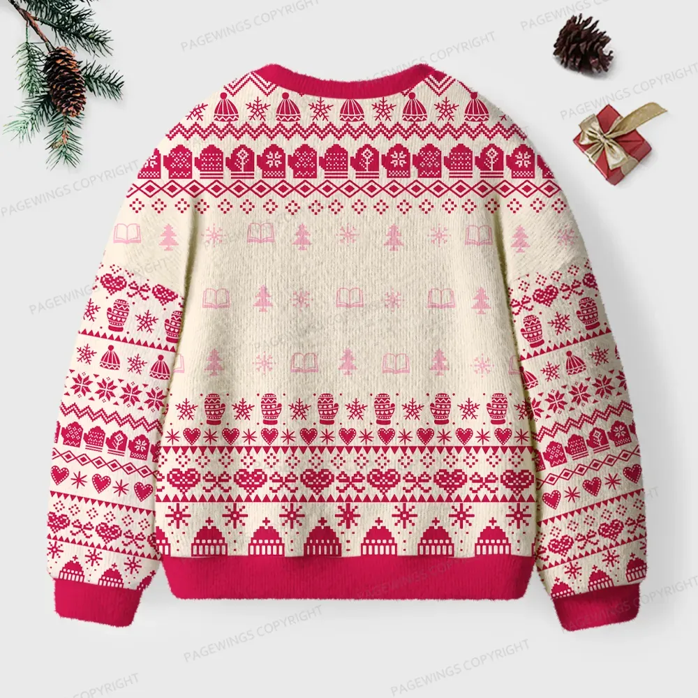 Pagewings Take A Look It's In A Book Unisex Ugly Knit Sweatshirt
