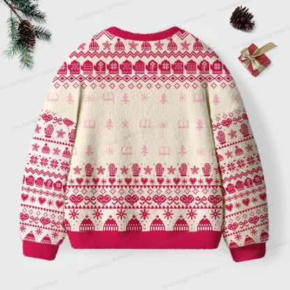Pagewings Take A Look It's In A Book Unisex Ugly Knit Sweatshirt