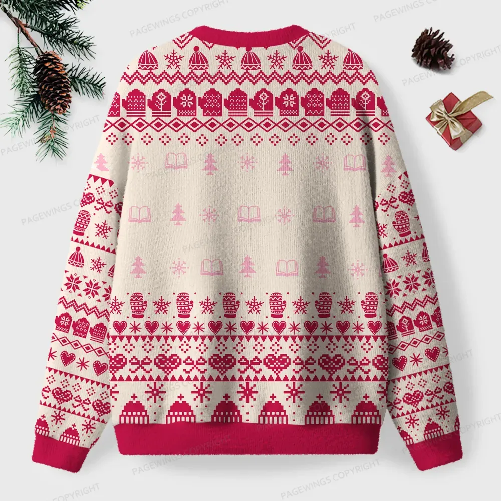 Pagewings Take A Look It's In A Book Unisex Ugly Knit Sweatshirt