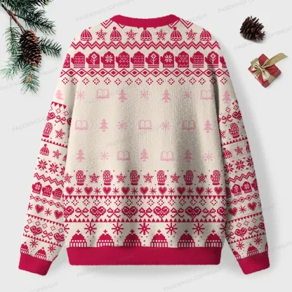 Pagewings Take A Look It's In A Book Unisex Ugly Knit Sweatshirt