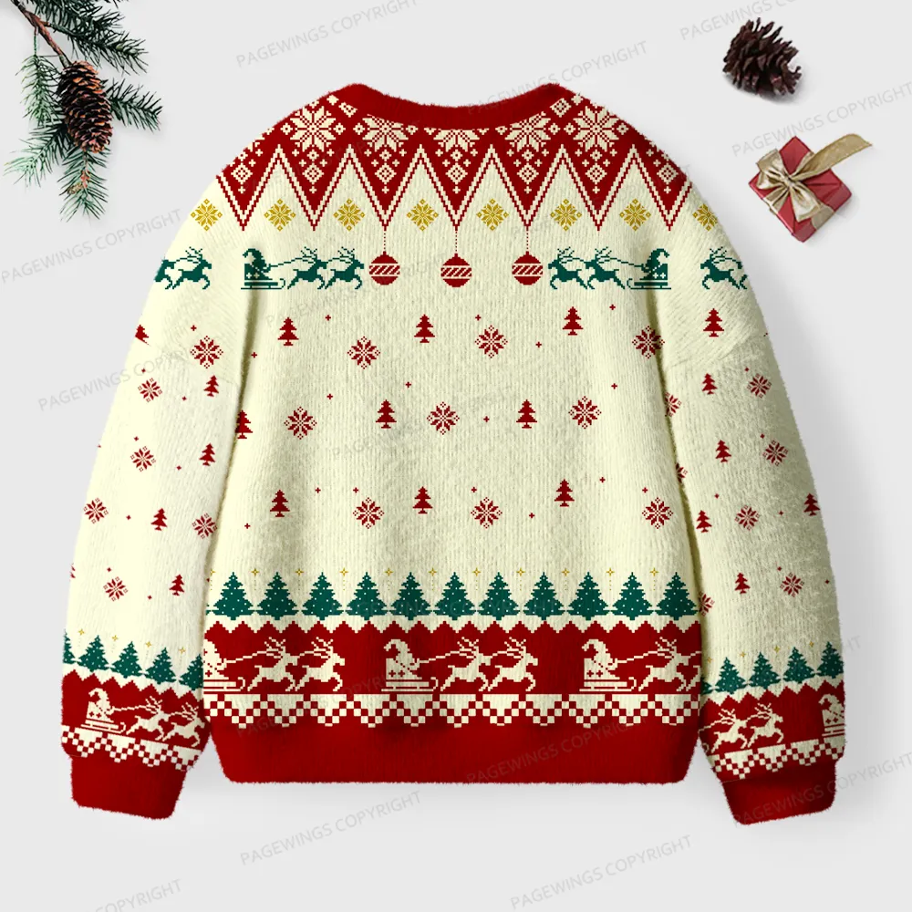 Pagewings Book Christmas Tree Unisex Ugly Knit Sweatshirt