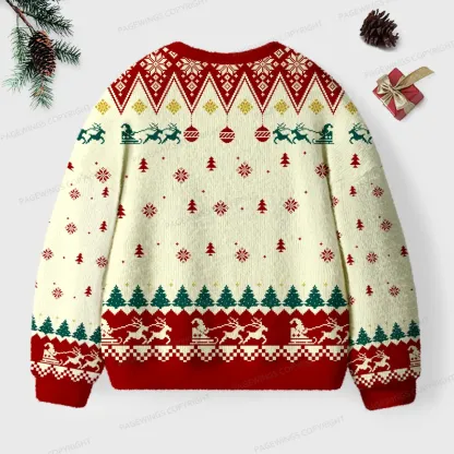 Pagewings Book Christmas Tree Unisex Ugly Knit Sweatshirt