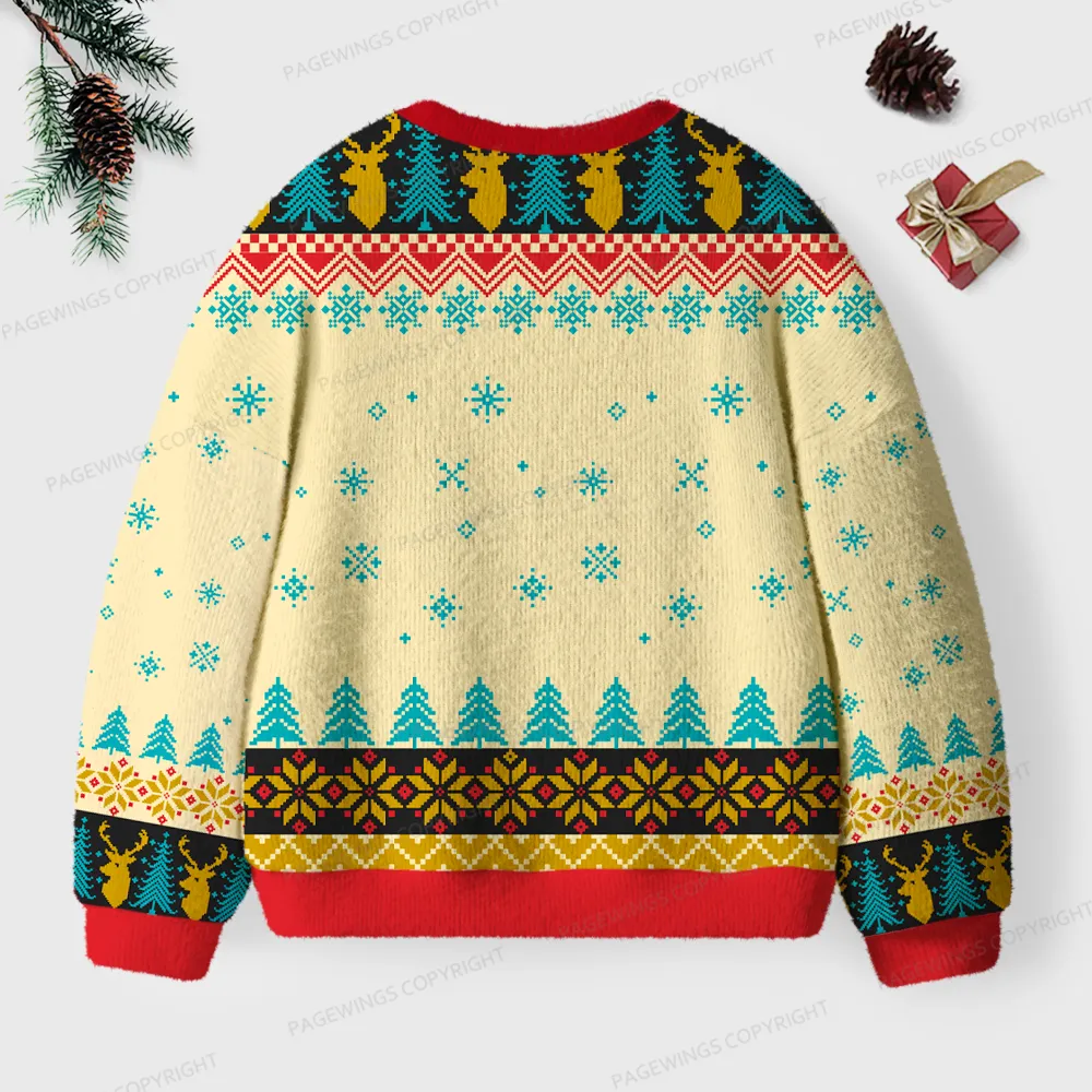 Pagewings Ban The Fascists Save The Books Unisex Ugly Knit Sweatshirt
