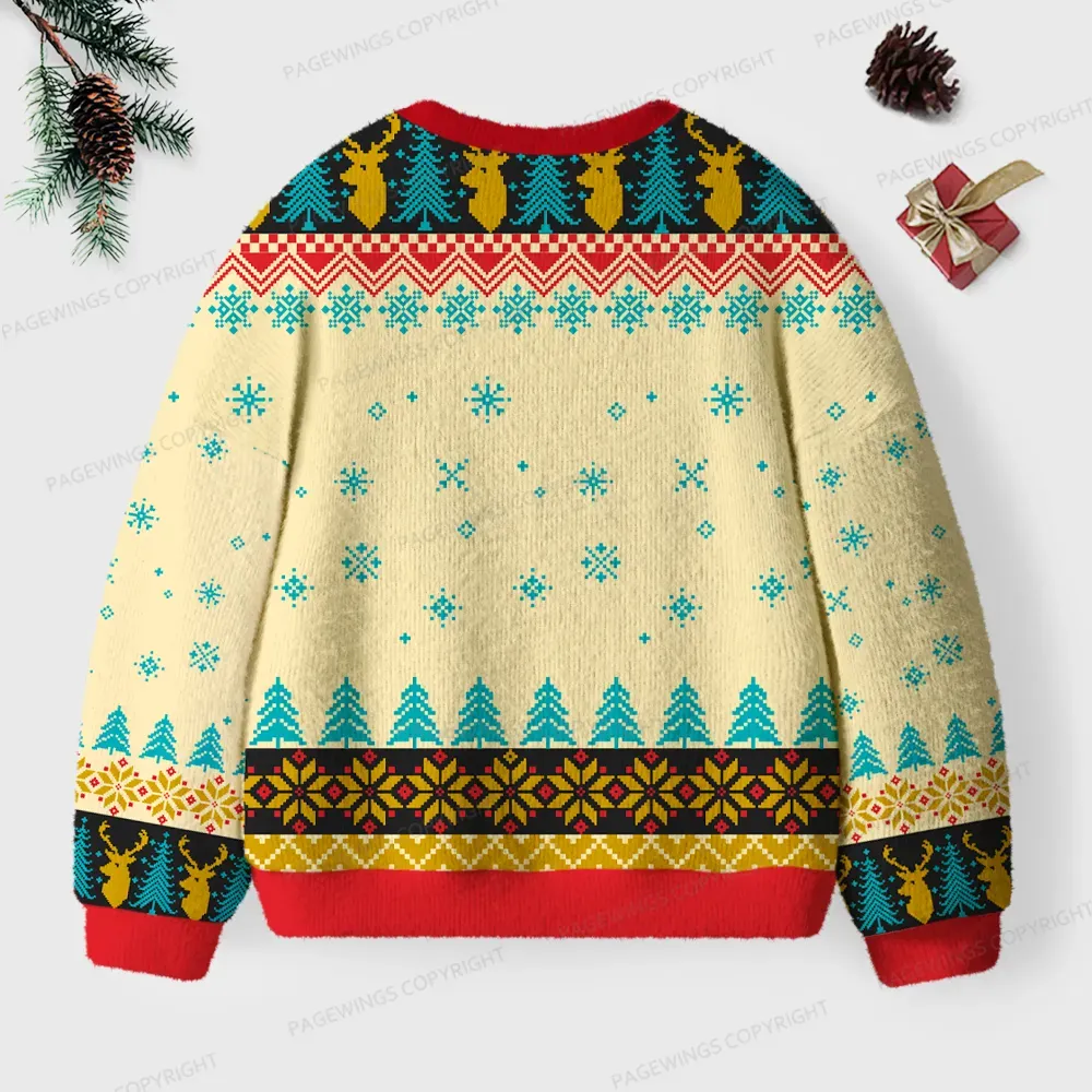 Pagewings Ban The Fascists Save The Books Unisex Ugly Knit Sweatshirt