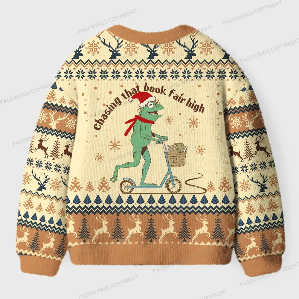 Pagewings Don’t Look For Logic In Breaking That Book Unisex Ugly Cardigan Sweaters