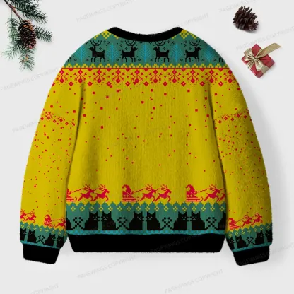 Pagewings Meowy Booksmas Unisex Ugly Knit Sweatshirt