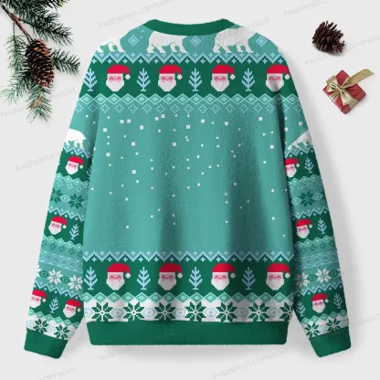 Pagewings Christmas Book Dragon Unisex Ugly Knit Sweatshirt
