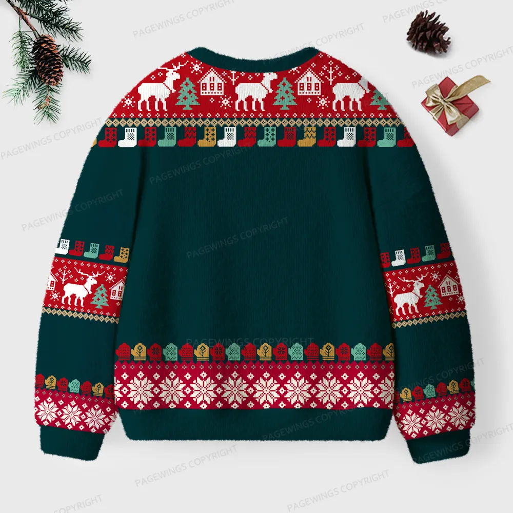 Pagewings All I Want For Christmas Is More Books Unisex Ugly Knit Sweatshirt