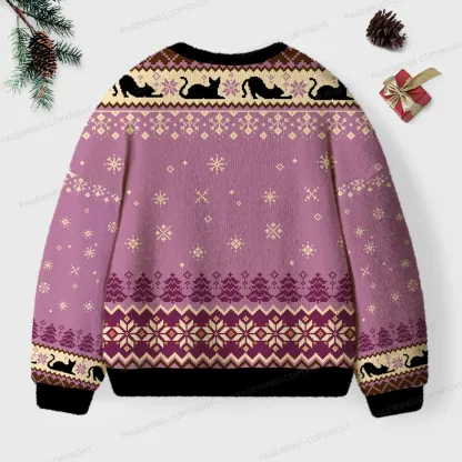 Pagewings Just a Book Loving Cat Unisex Ugly Knit Sweatshirt