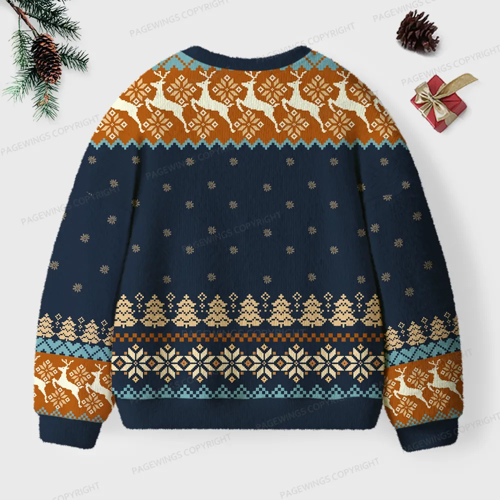 Pagewings There Is No Such Thing As Too Many Books  Unisex Ugly Knit Sweatshirt
