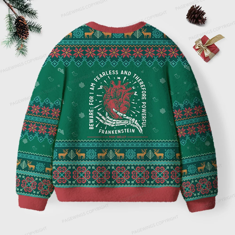 Pagewings For I Am Fearless And Therefore Powerful Unisex Ugly Knit Sweatshirt