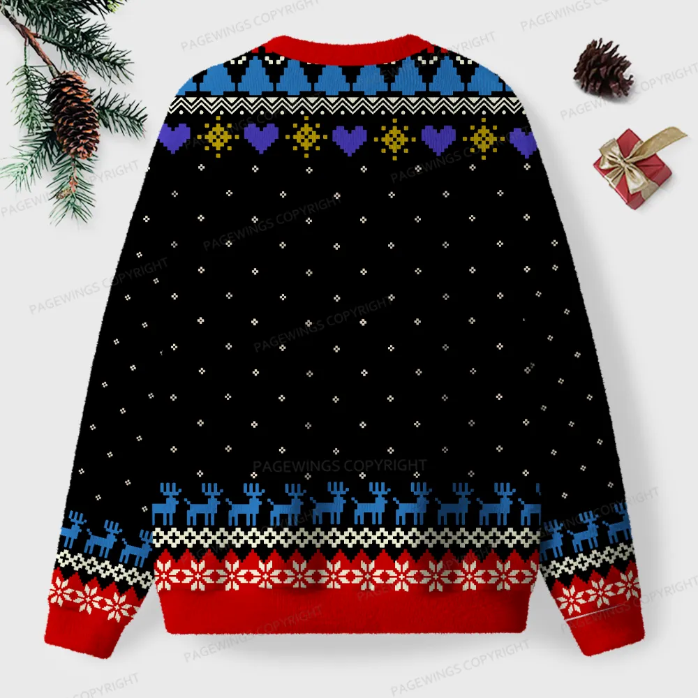 Pagewings Christmas Tree Book Unisex Ugly Knit Sweatshirt