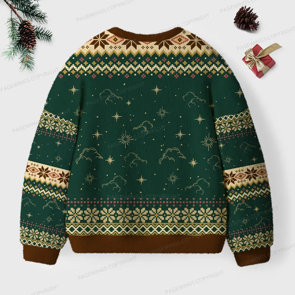 Pagewings Wore White On The Day He Was To Kill A King Unisex Ugly Knit Sweatshirt