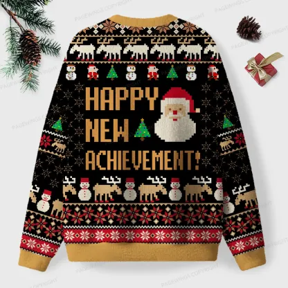 Pagewings Happy New Achievement Unisex Ugly Knit Sweatshirt