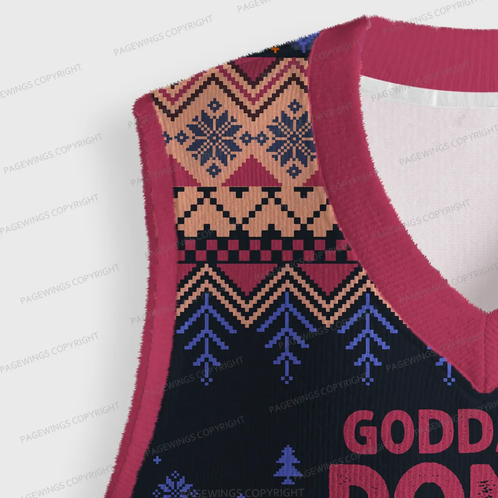 Pagewings Sci-Fi Book Lover Unisex V-Neck Ugly Knit Vest