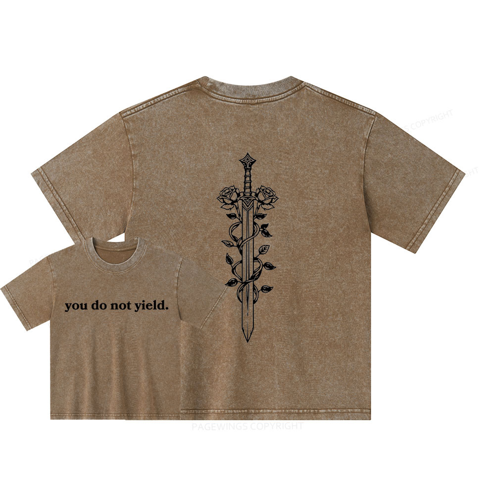 Pagewings ou Do Not Yield Unisex Kids Washed T-shirt