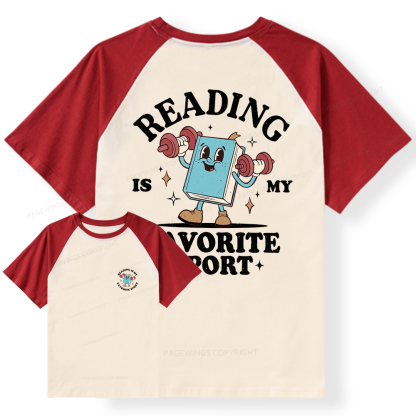 Pagewings Reading Is My Favorite Sport Raglan T-shirt
