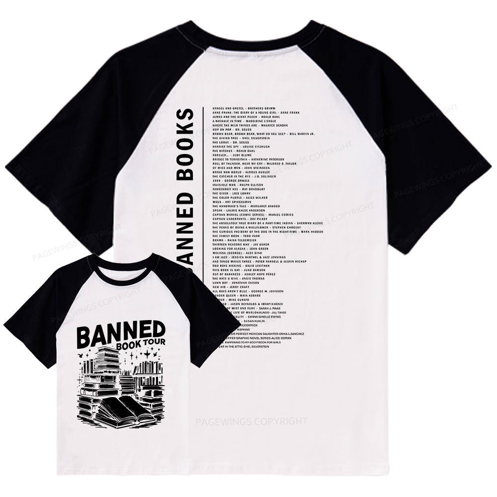 Pagewings Banned Book Raglan T-shirt