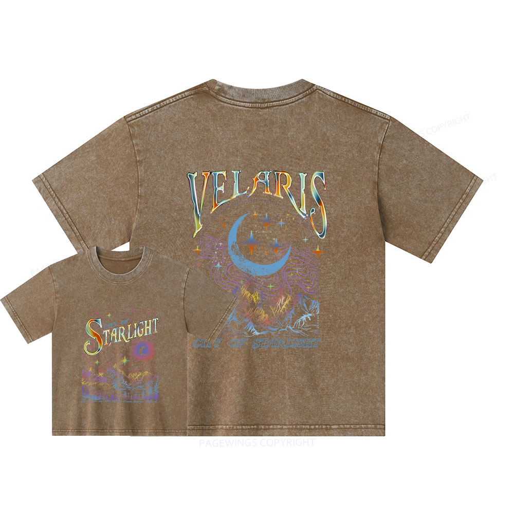Pagewings Velaris City Of Starlight ACOTAR Two-Sided Unisex Kids Washed T-shirt