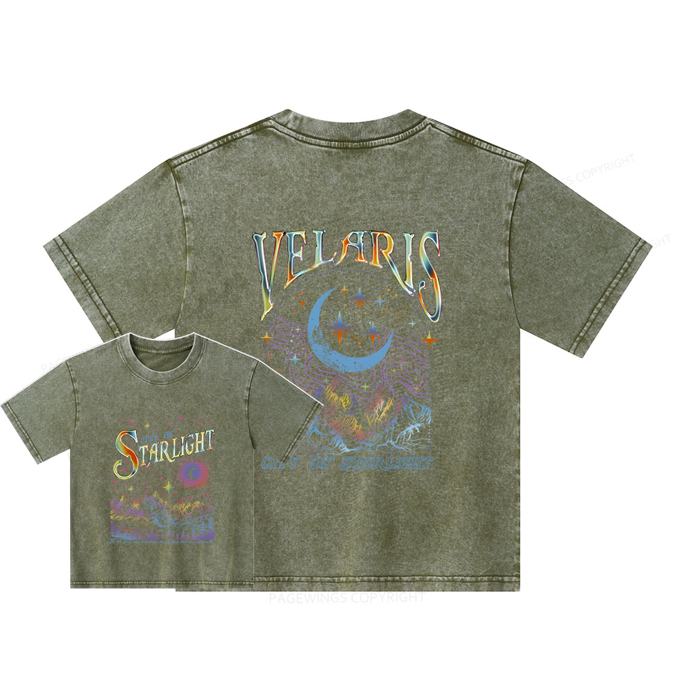 Pagewings Velaris City Of Starlight ACOTAR Two-Sided Unisex Kids Washed T-shirt