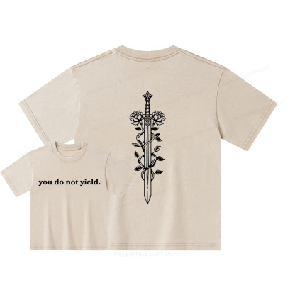 Pagewings ou Do Not Yield Unisex Kids Washed T-shirt