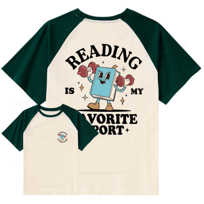 Pagewings Reading Is My Favorite Sport Raglan T-shirt
