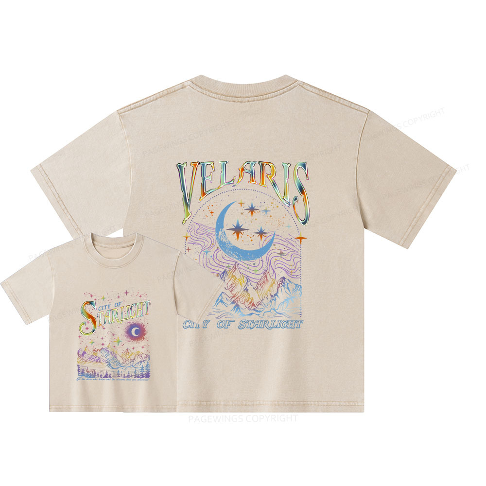 Pagewings Velaris City Of Starlight ACOTAR Two-Sided Unisex Kids Washed T-shirt