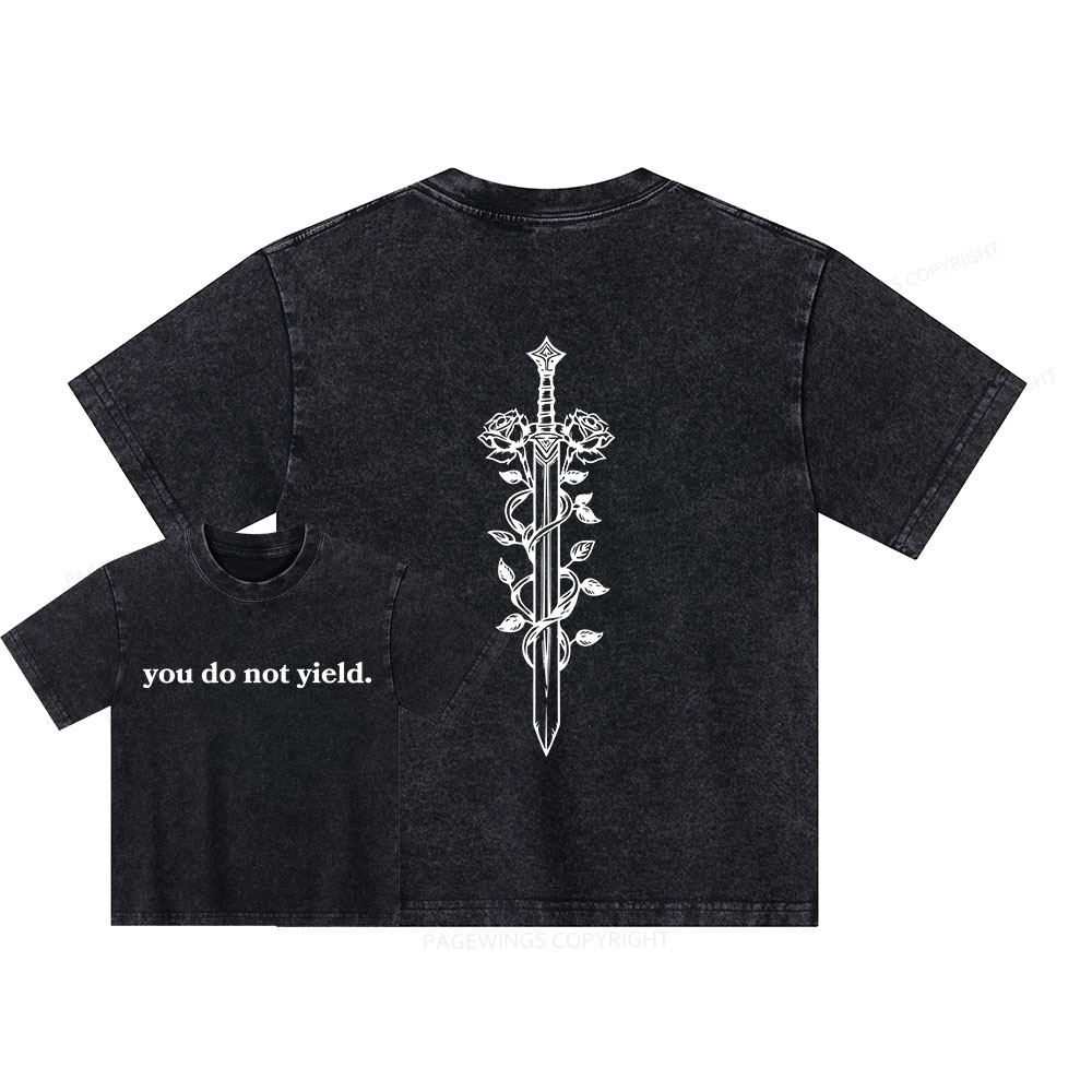 Pagewings ou Do Not Yield Unisex Kids Washed T-shirt