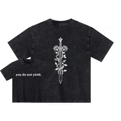 Pagewings ou Do Not Yield Unisex Kids Washed T-shirt