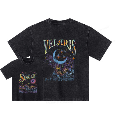 Pagewings Velaris City Of Starlight ACOTAR Two-Sided Unisex Kids Washed T-shirt