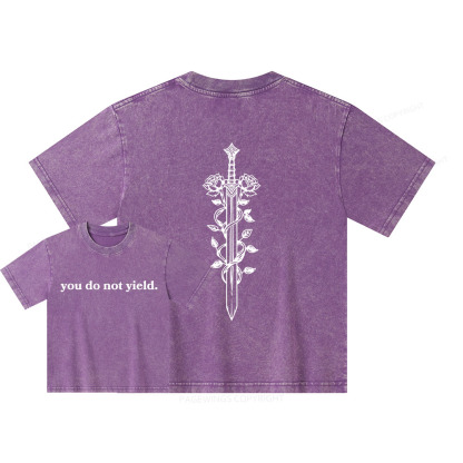 Pagewings ou Do Not Yield Unisex Kids Washed T-shirt