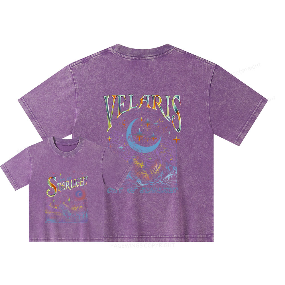 Pagewings Velaris City Of Starlight ACOTAR Two-Sided Unisex Kids Washed T-shirt