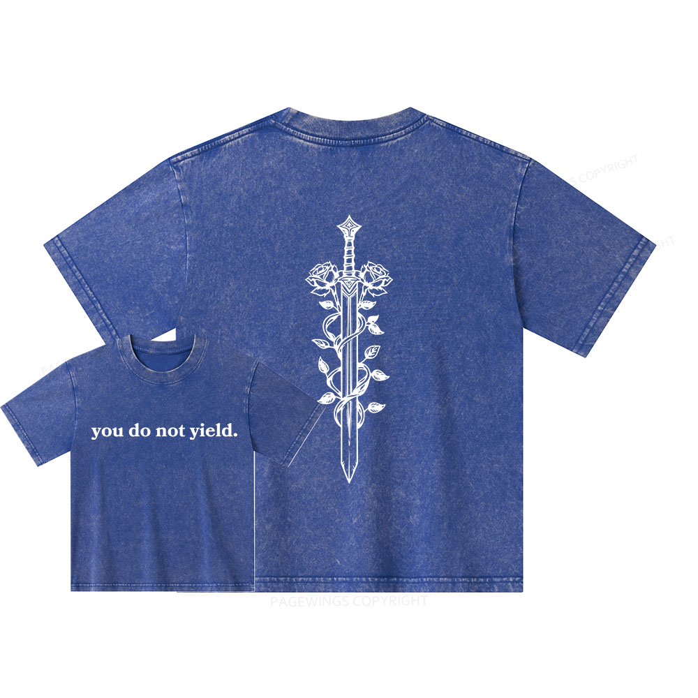 Pagewings ou Do Not Yield Unisex Kids Washed T-shirt