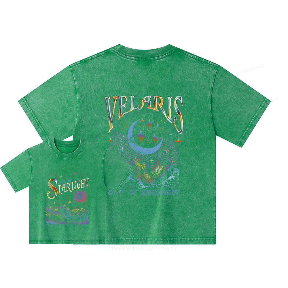 Pagewings Velaris City Of Starlight ACOTAR Two-Sided Unisex Kids Washed T-shirt