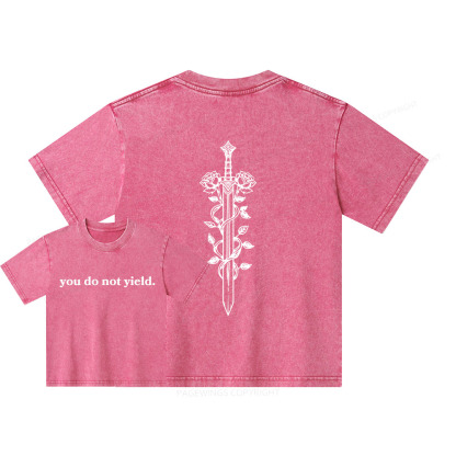 Pagewings ou Do Not Yield Unisex Kids Washed T-shirt