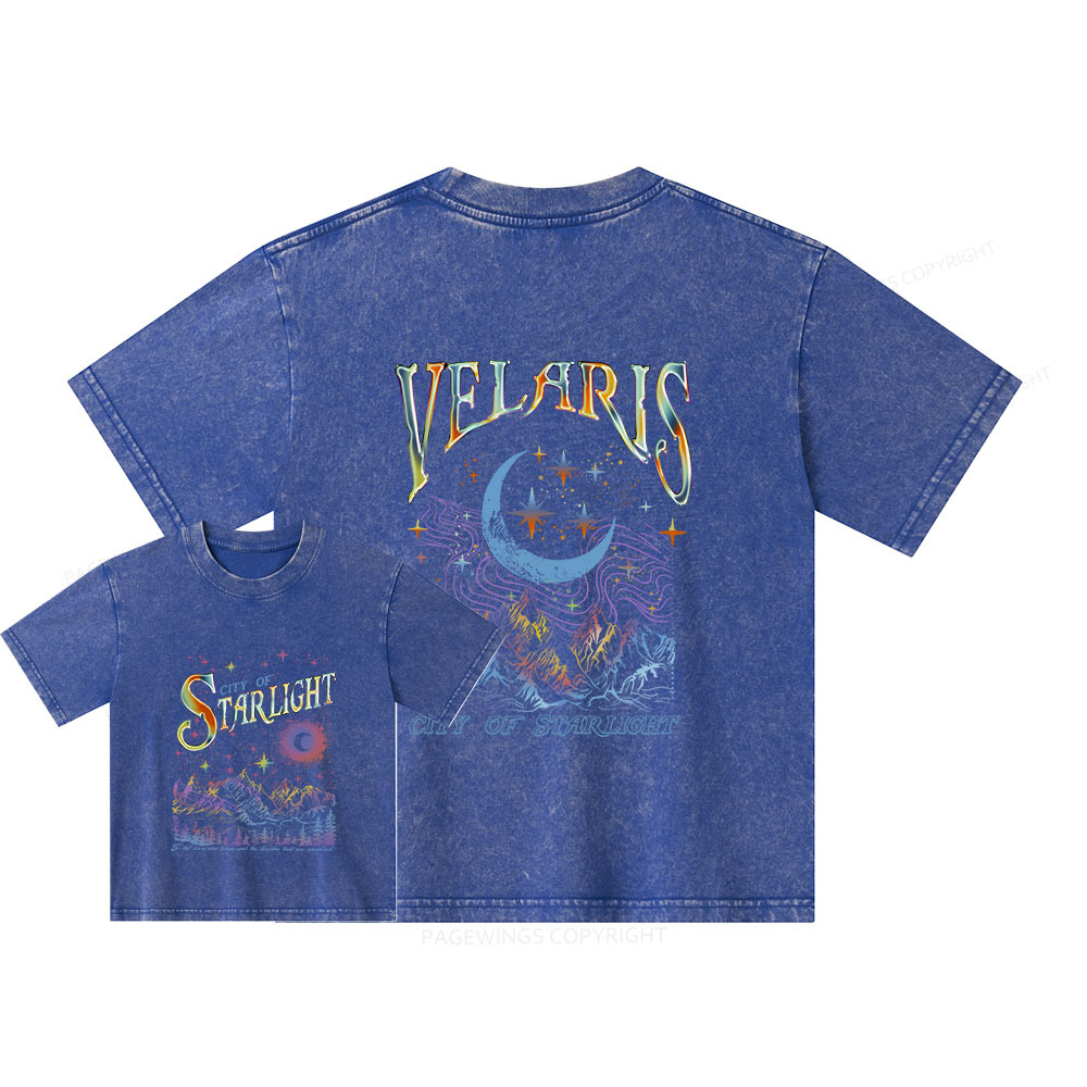Pagewings Velaris City Of Starlight ACOTAR Two-Sided Unisex Kids Washed T-shirt