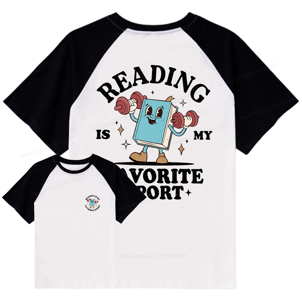 Pagewings Reading Is My Favorite Sport Raglan T-shirt