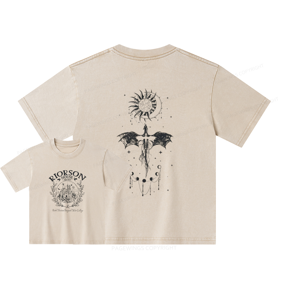 Pagewings Fourth Wing Unisex Kids Washed T-shirt