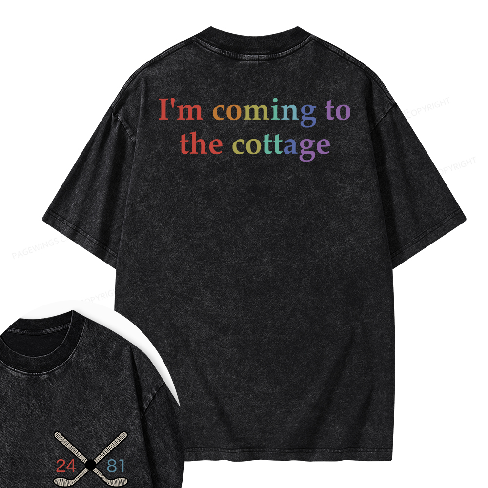 Pagewings I'm Coming To The Cottage Unisex Washed T-shirt