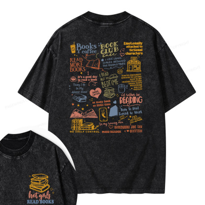 Pagewings Hot Girls Read Unisex Washed T-shirt