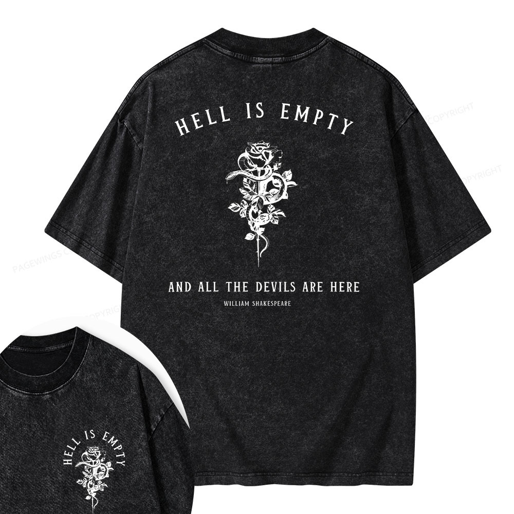 Pagewings Hell Is Empty And All The Devils Are Here Unisex Washed T-shirt
